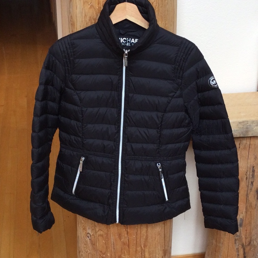 EUC Michael Kors Small Black Quilted Feather Puffer Down Women's Jacket